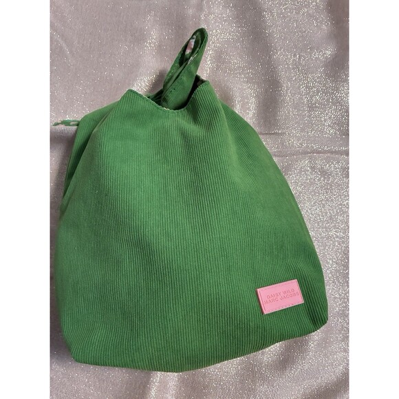 Marc Jacobs Handbags - Marc Jacobs Daisy Wild Green Corduroy Tie Top Pouch Floral Liner Fabric Bag